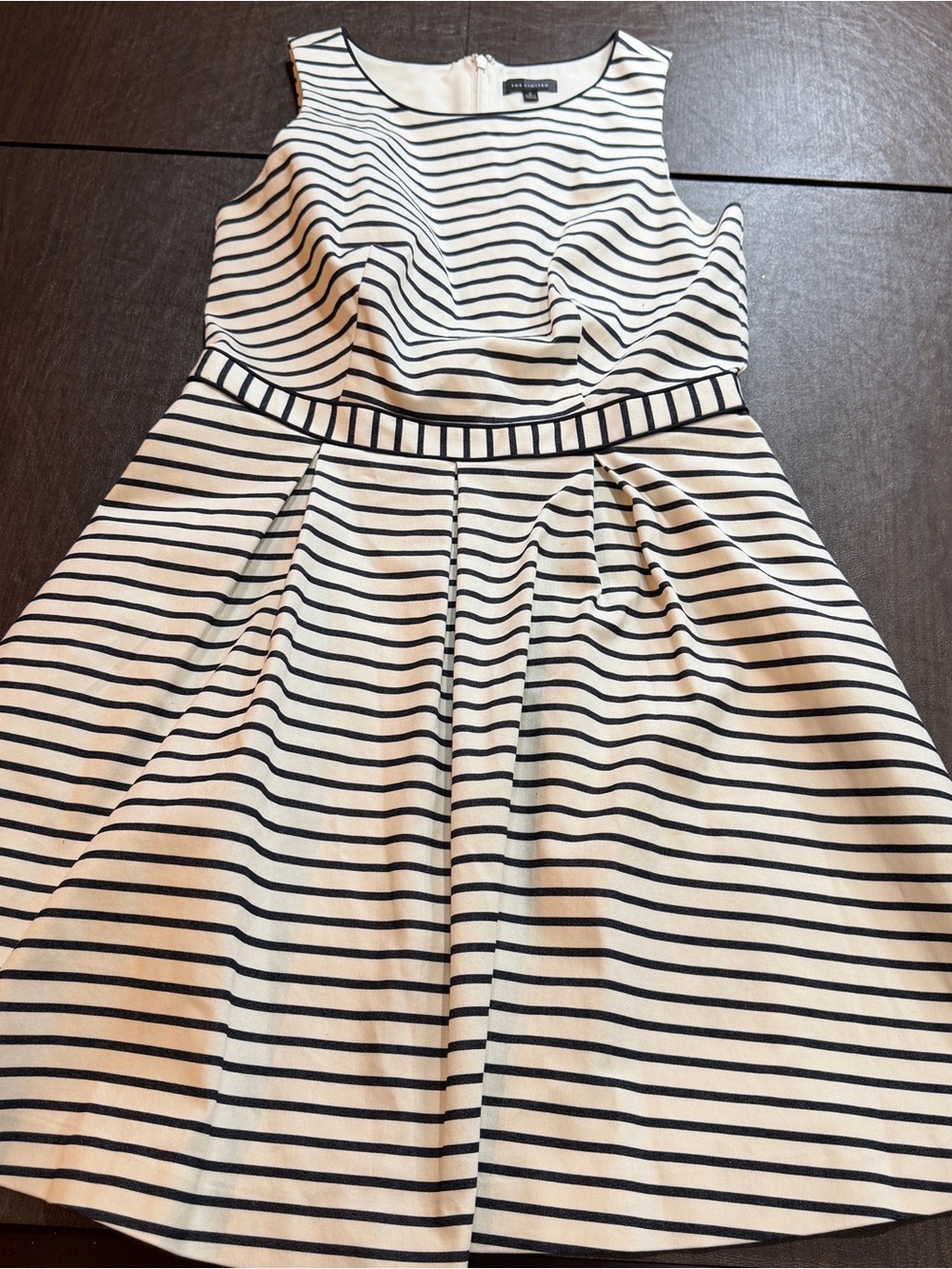 The Limited Black & White Striped Fit-and-Flare Dress Sz 8